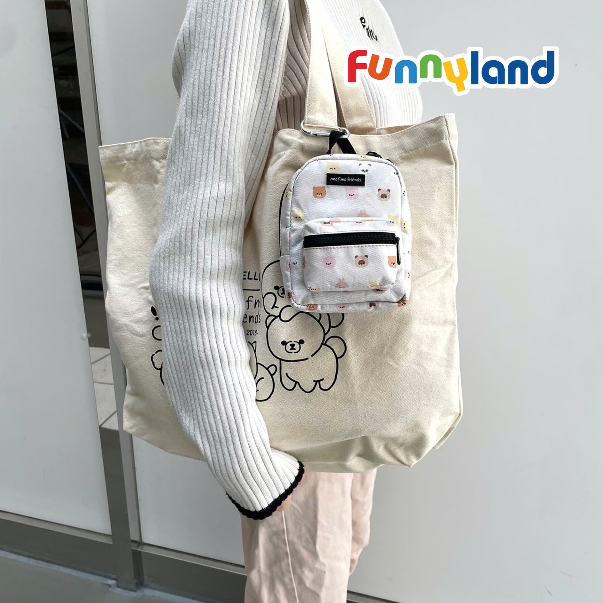 Phụ kiện MofmoFriends Mini Backpack with Carabiner Hook - Ivory
