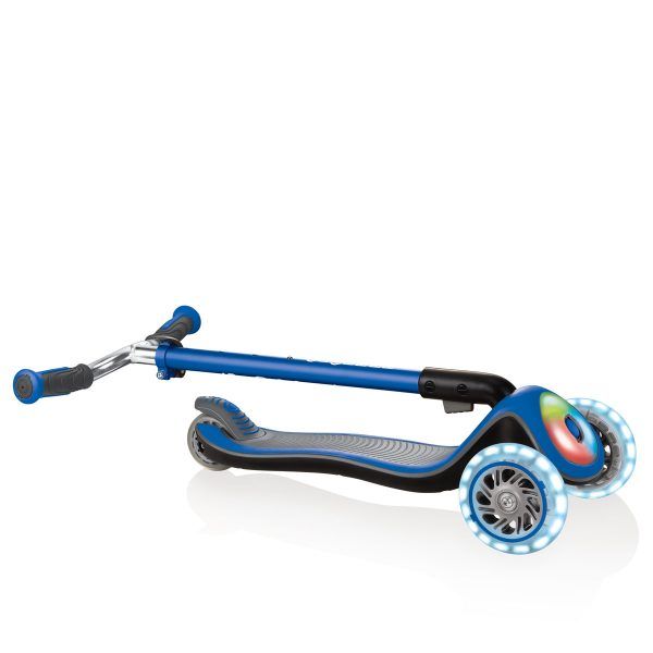  Xe trượt scooter 3 bánh gấp gọn có bánh xe và mặt trước phát sáng GLOBBER ELITE PRIME cho trẻ em từ 3 đến 9 tuổi (Xanh dương/Hồng) 