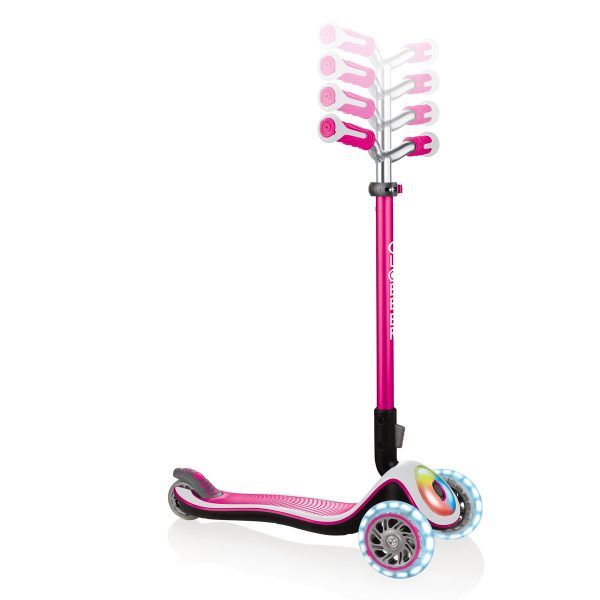  Xe trượt scooter 3 bánh gấp gọn có bánh xe và mặt trước phát sáng GLOBBER ELITE PRIME cho trẻ em từ 3 đến 9 tuổi (Xanh dương/Hồng) 