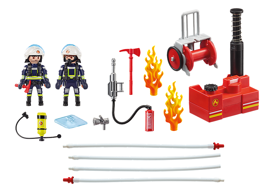 LÍNH CỨU HỎA VỚI MÁY BƠM NƯỚC - Firefighters with Water Pump
