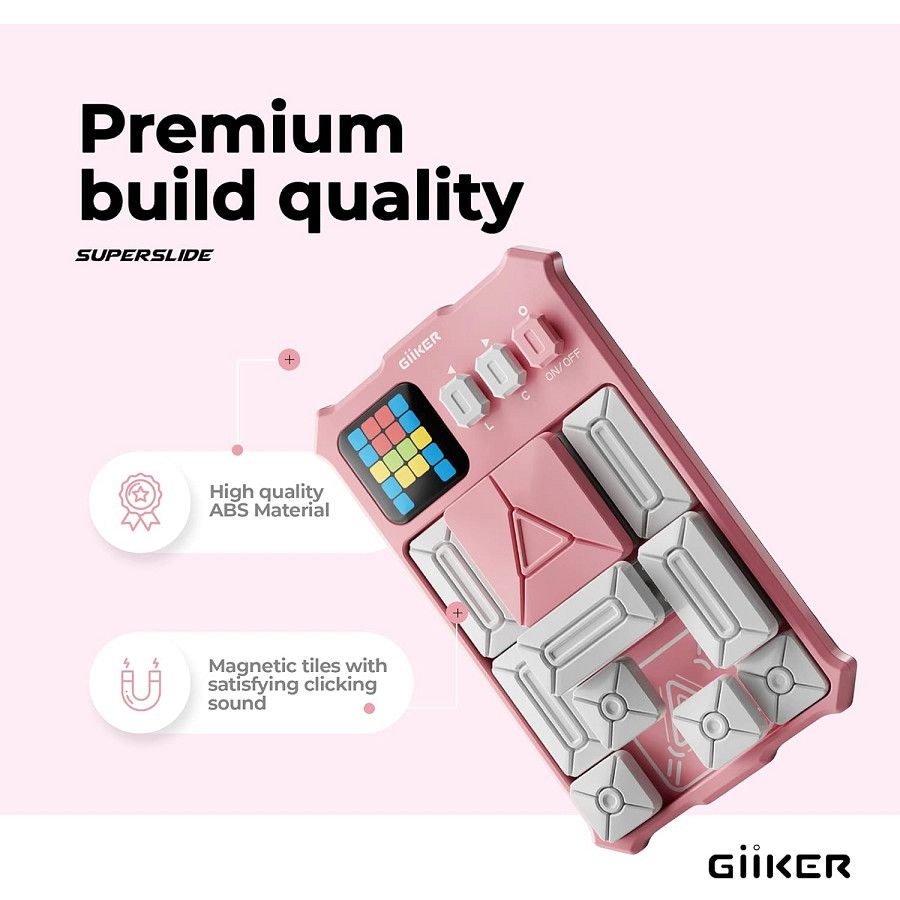  Đồ chơi xếp hình nam châm cảm ứng thông minh Giiker Super Slide Pink 