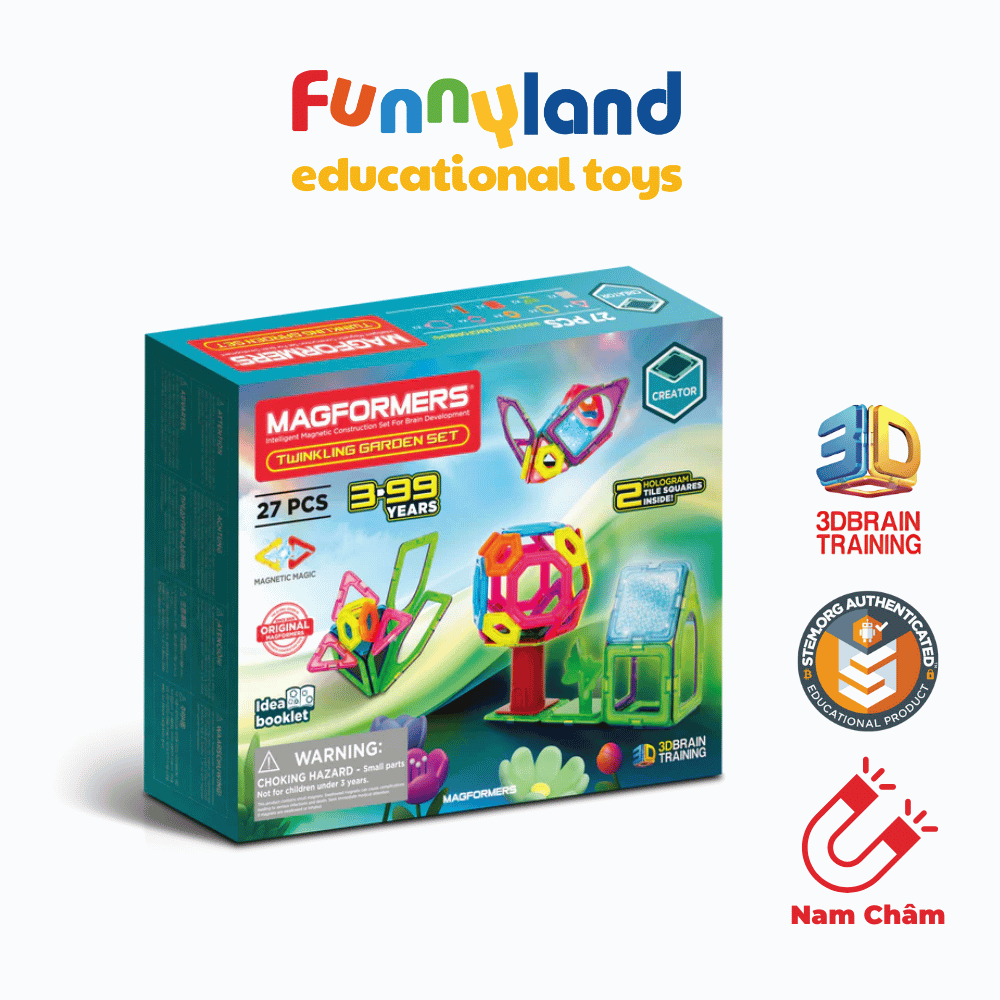 Đồ chơi xếp hình nam châm Hàn Quốc Magformers Bộ Khu Vườn Kỳ Diệu 27 chi tiết