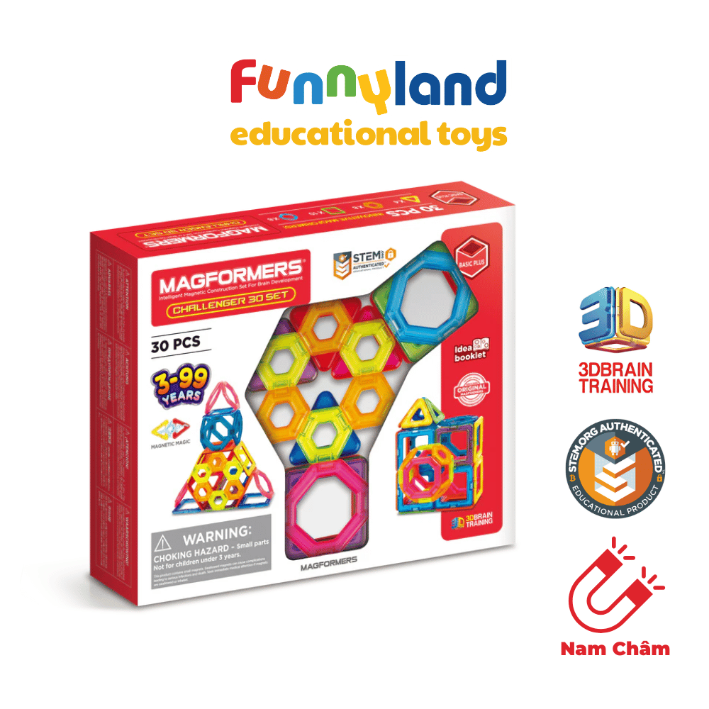 Đồ chơi xếp hình nam châm Hàn Quốc Magformers Thử thách 30 mảnh