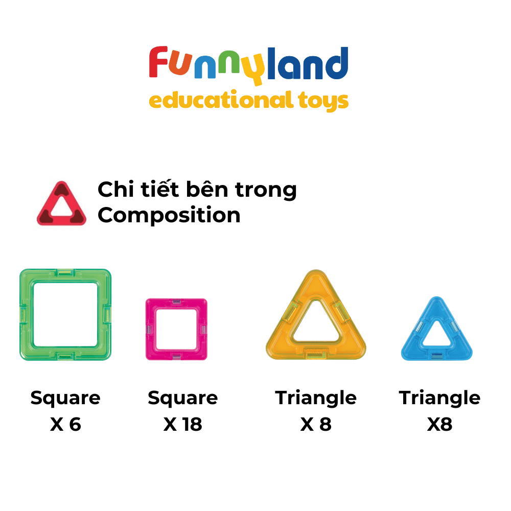 Đồ chơi xếp hình nam châm Hàn Quốc Magformers Mini Plus Set 40 mảnh