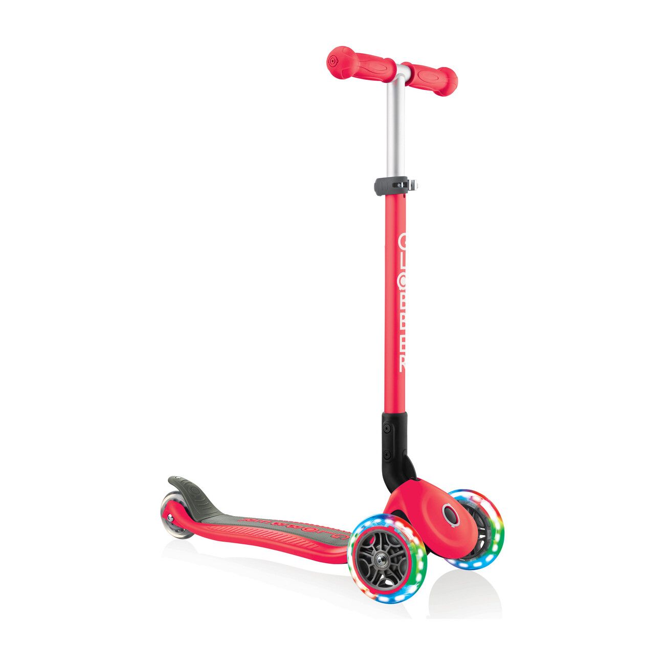  Xe trượt scooter 3 bánh gấp gọn có bánh xe phát sáng GLOBBER PRIMO cho trẻ em từ 3 đến 6 tuổi (Xanh lá/Đỏ) 