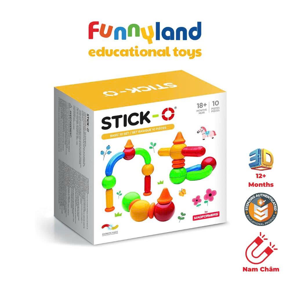 Đồ chơi xếp hình nam châm Hàn Quốc Stick-O BASIC 10 SET