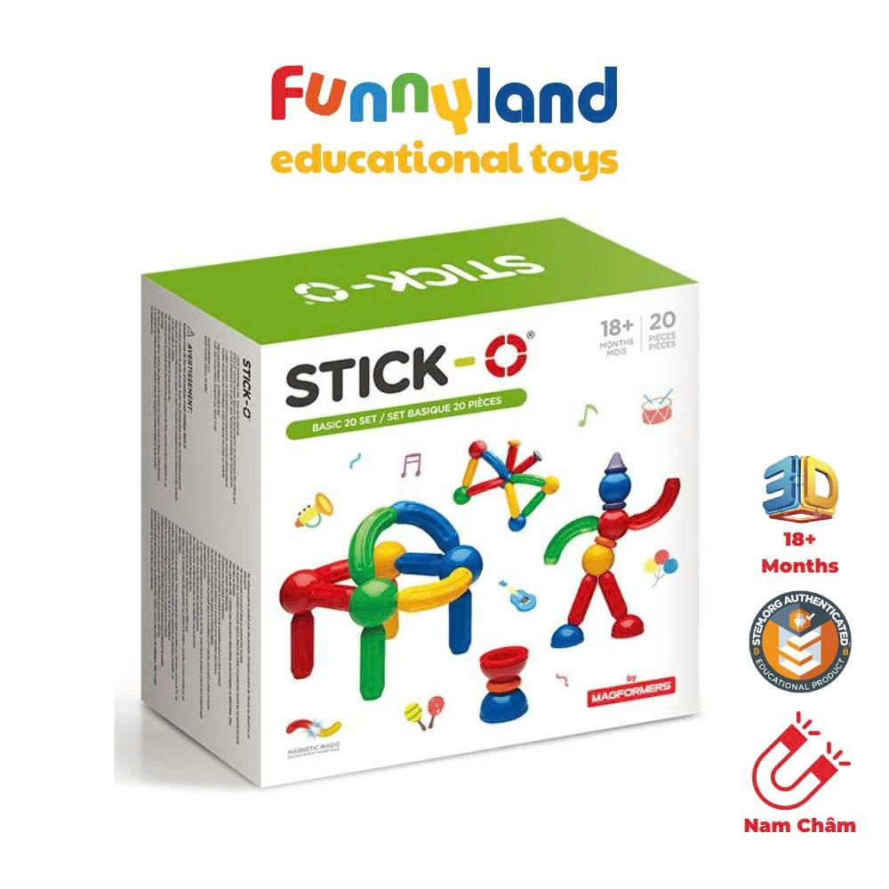 Đồ chơi xếp hình nam châm Hàn Quốc Stick-O BASIC 20 SET