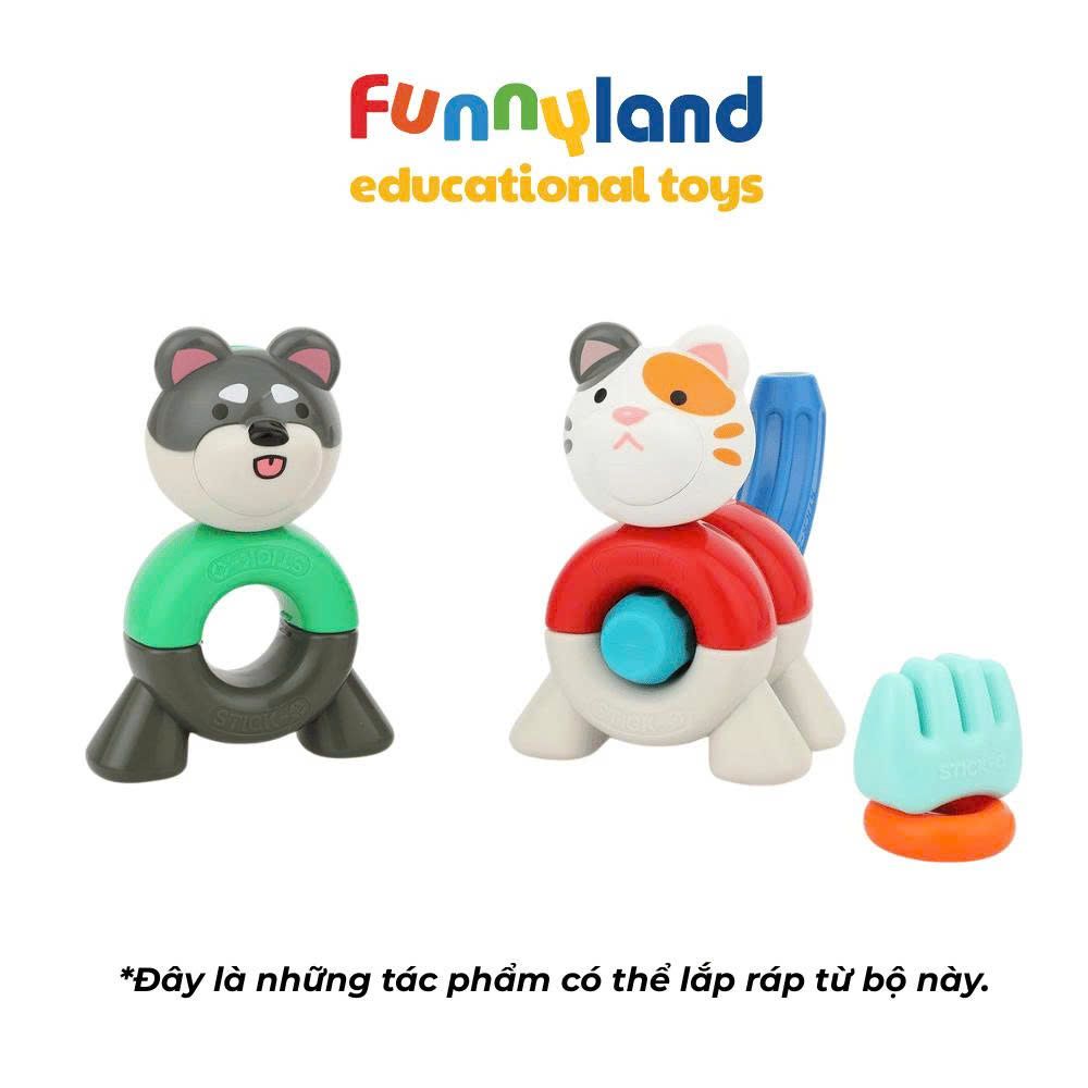 Đồ chơi xếp hình nam châm Hàn Quốc Stick-O PEEKABOO CAT & DOG SET