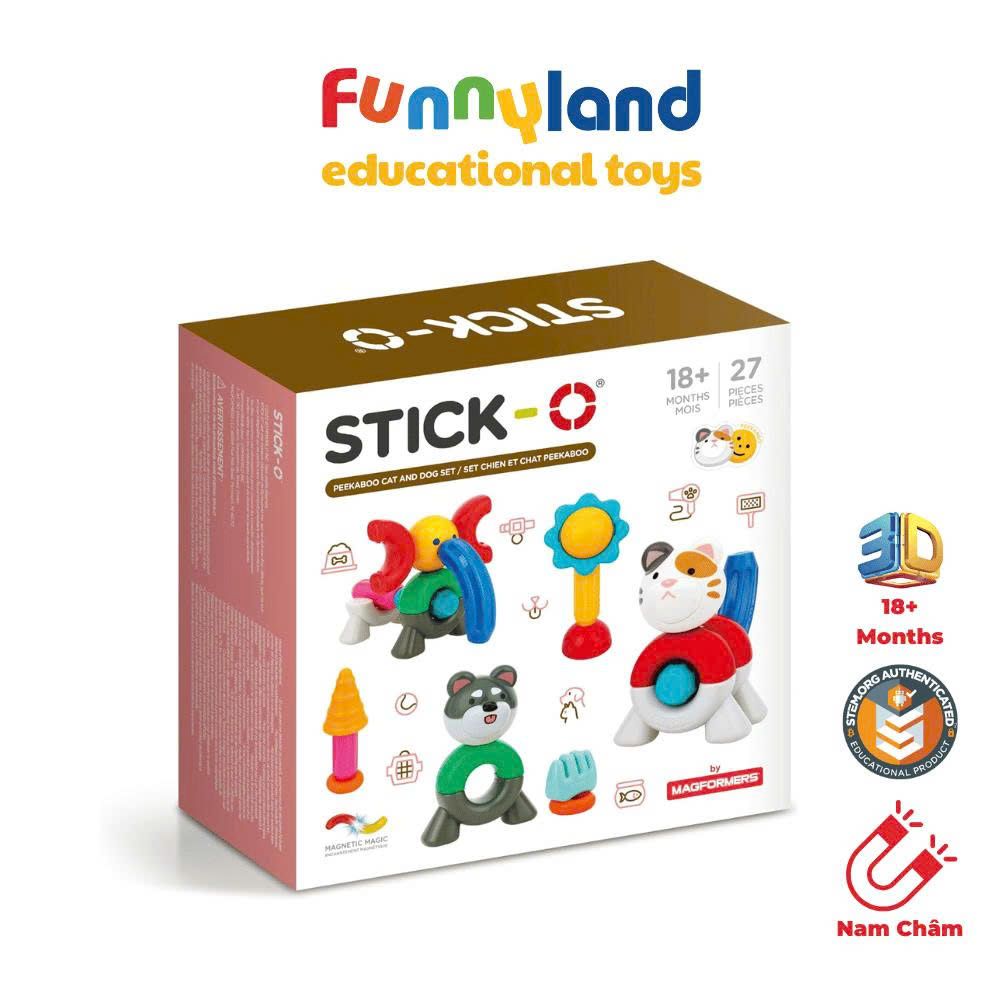 Đồ chơi xếp hình nam châm Hàn Quốc Stick-O PEEKABOO CAT & DOG SET