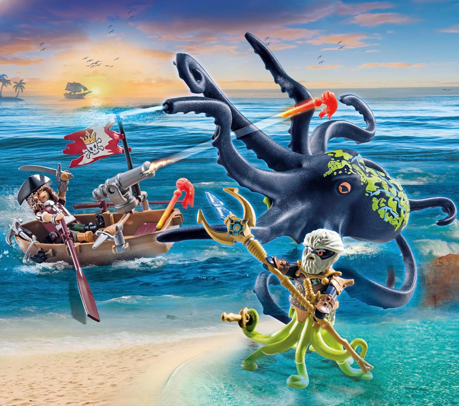 Đồ chơi mô hình Trận chiến chống lại bạch tuộc khổng lồ Playmobil