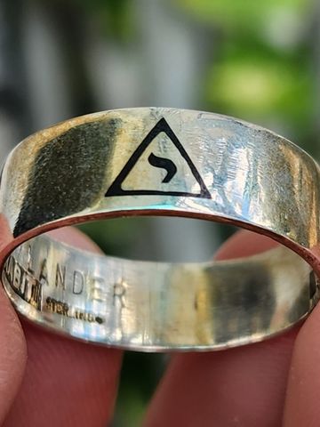  nhẫn mỹ xưa masonic sterling 