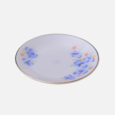 Đĩa nông 8 họa tiết Hoa màu xanh