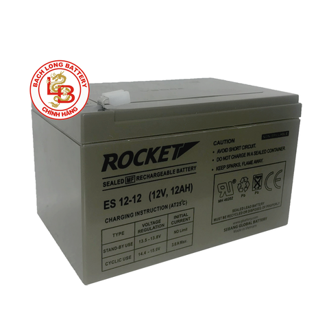 Ắc Quy ROCKET ES12-12 (12V-12AH) | BÌNH Ắc Quy KHÔ GEL| BÌNH Ắc Quy MIỄN BẢO DƯỠNG | BÌNH Ắc Quy THÁI LAN | BÌNH Ắc Quy EAGLE | BÌNH Ắc Quy CHO THIẾT BỊ VIỄN THÔNG, CÔNG NGHIỆP, NĂNG LƯỢNG MẶT TRỜI