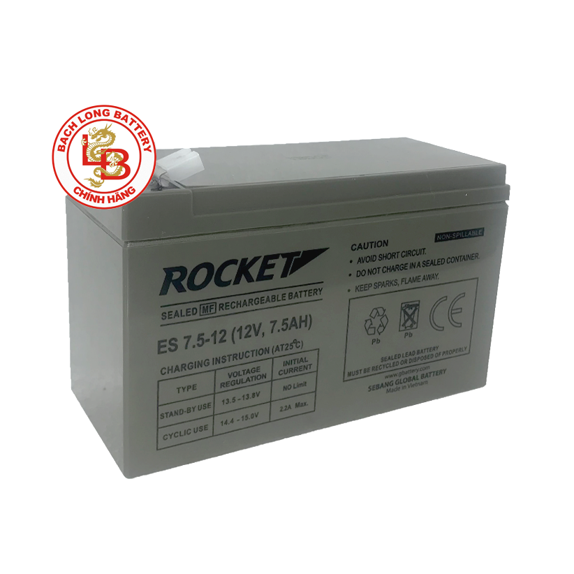  Ắc Quy ROCKET ES7.5-12 (12V-7.5AH) 