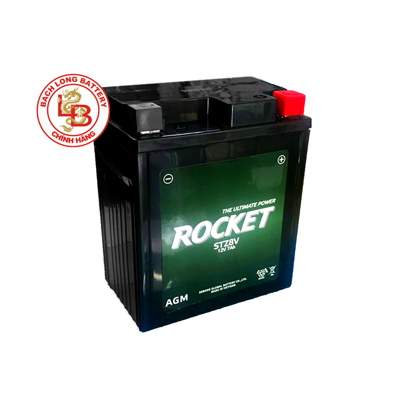  Ắc Quy ROCKET STZ8V (12V-7AH) 