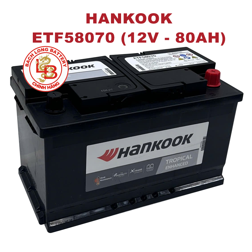 Ắc Quy HANKOOK ETF 58070 (12V-80Ah)