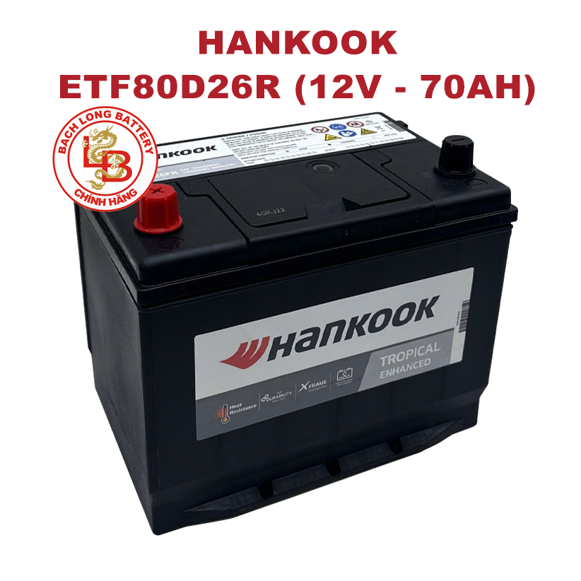 Ắc Quy HANKOOK ETF 80D26R (12V-70Ah)