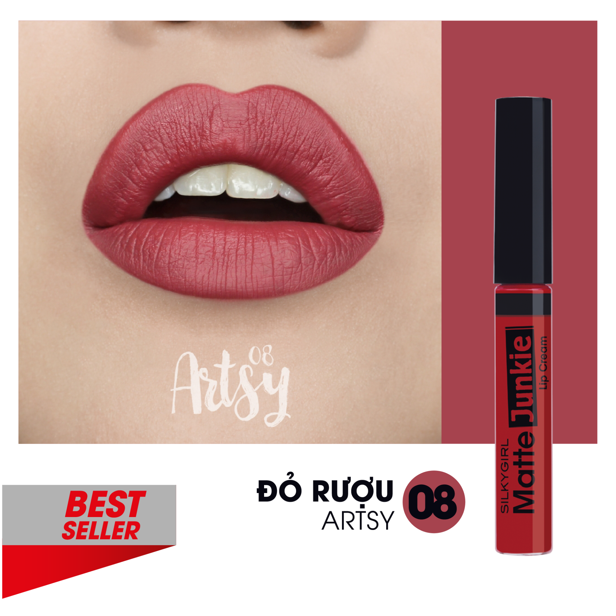 Son kem Silkygirl Matte Junkie Lip Cream - 01 Retro