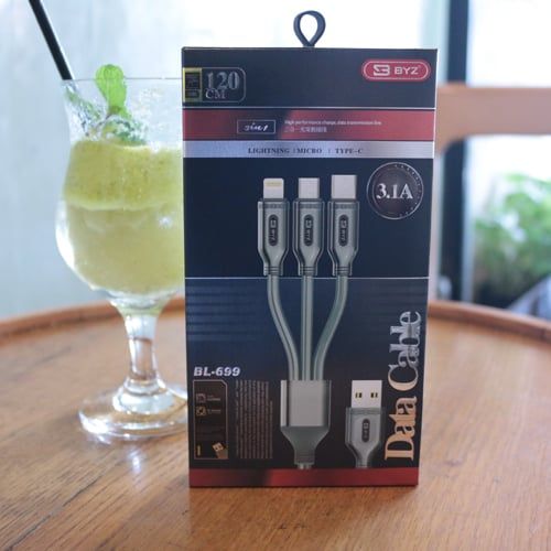 Cáp Sạc BYZ 3 đầu BL699 1,2M (NK) Cáp Sạc BYZ 3 đầu BL699 1,2M (NK)