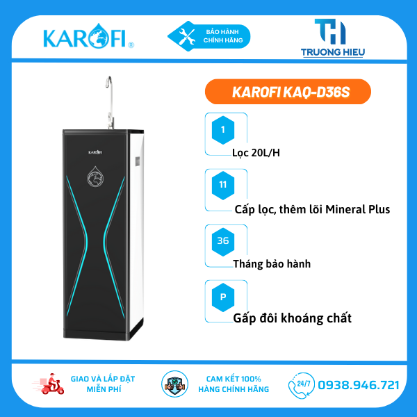 Máy Lọc Nước Karofi KAQ-D36S - 11 lõi lọc