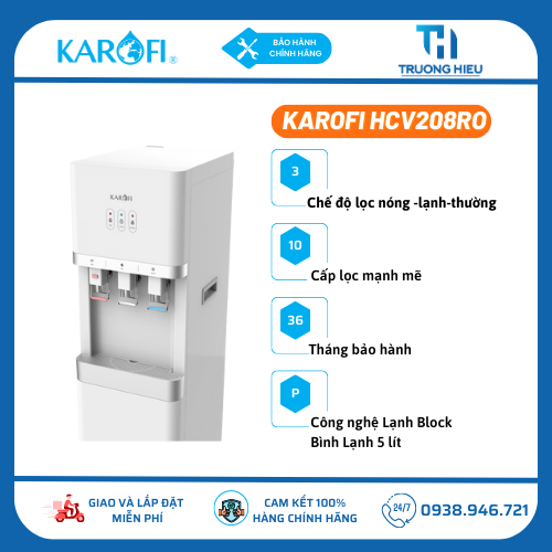 Máy Lọc Nước Nóng Lạnh Karofi HCV208RO