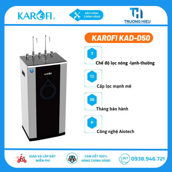 Máy Lọc Nước Karofi KAD-D50 ( Nóng-Lạnh-Nguội) Mẫu mới 2021