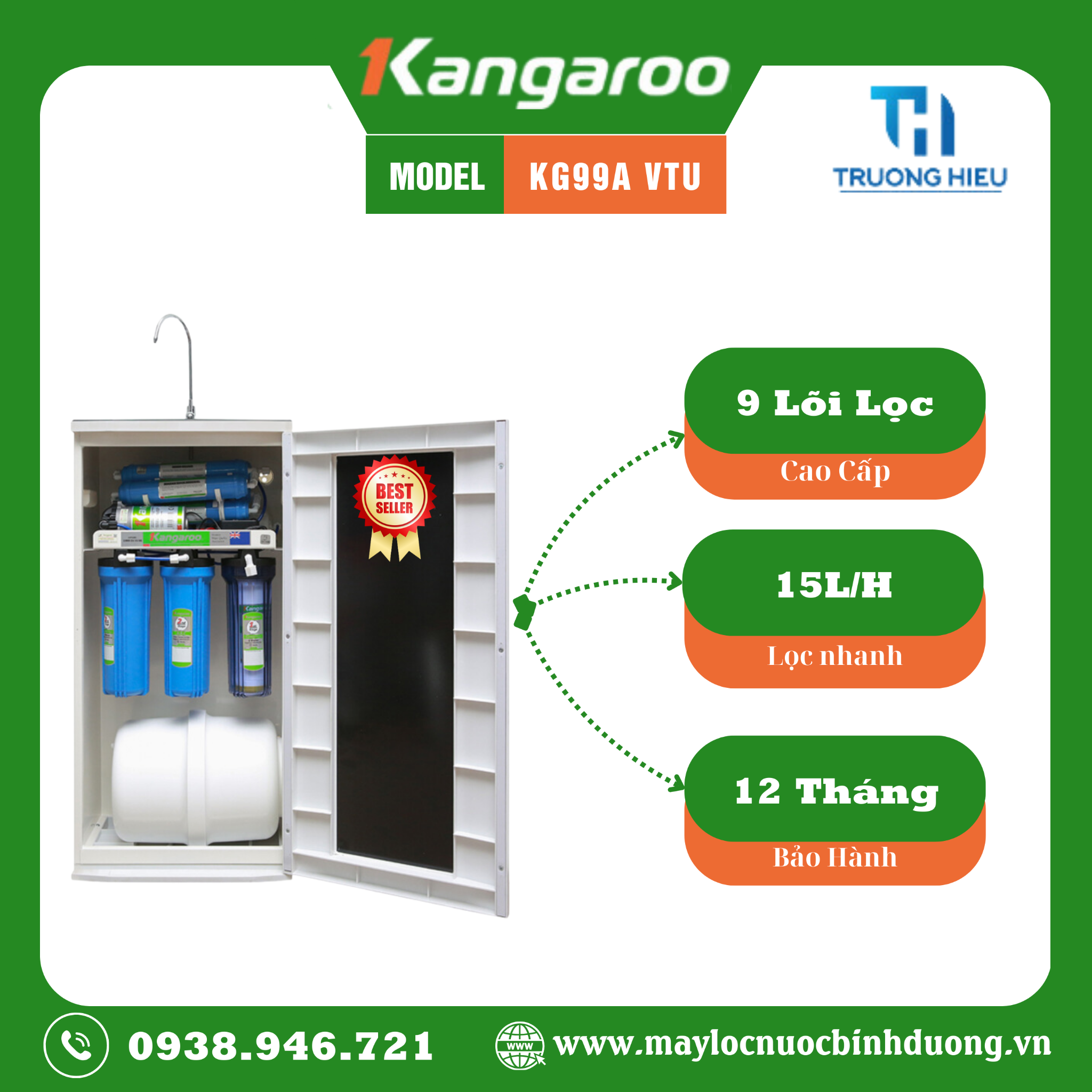 MÁY LỌC NƯỚC KANGAROO 9 LÕI KG99A VTU