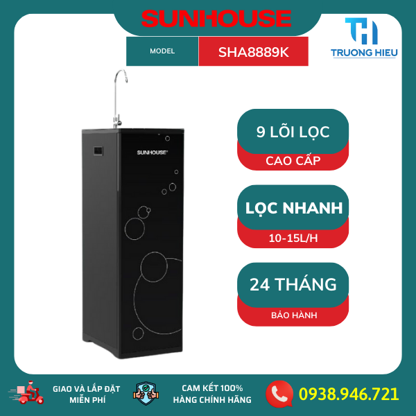 Máy lo c nươ c R.O 9 lo i SUNHOUSE SHA8889K
