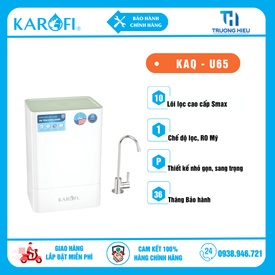 Máy lọc nước RO Để Gầm Karofi KAQ-U65