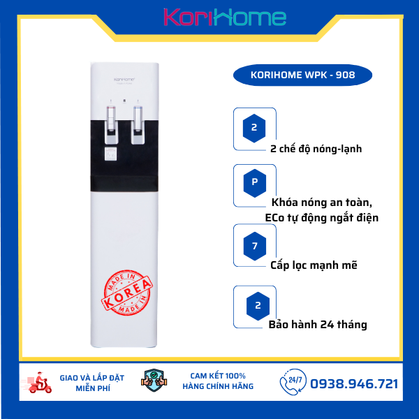 MÁY LỌC NƯỚC NÓNG LẠNH KORIHOME WPK-908