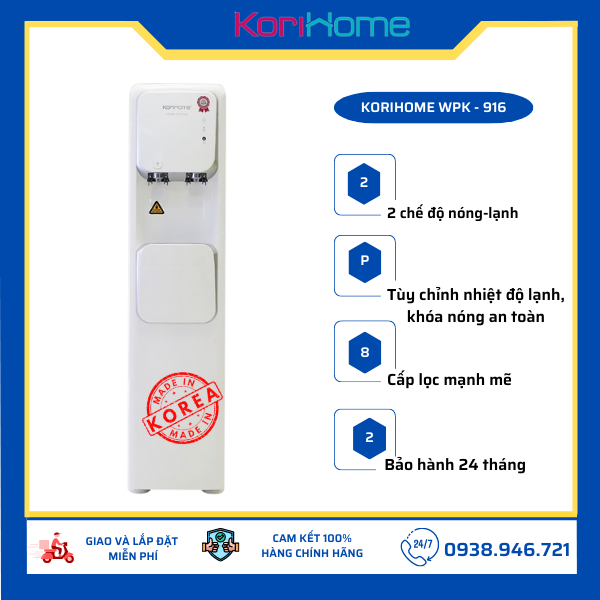 MÁY LỌC NƯỚC NÓNG LẠNH KORIHOME WPK-916