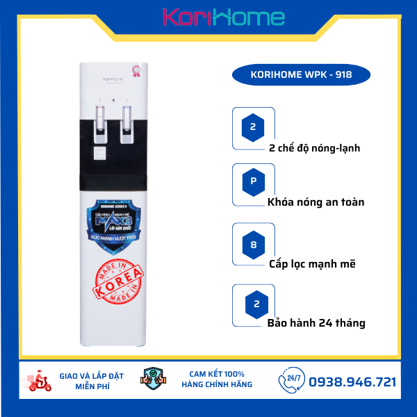 Máy Lọc Nước Nóng Lạnh Korihome WPK-918