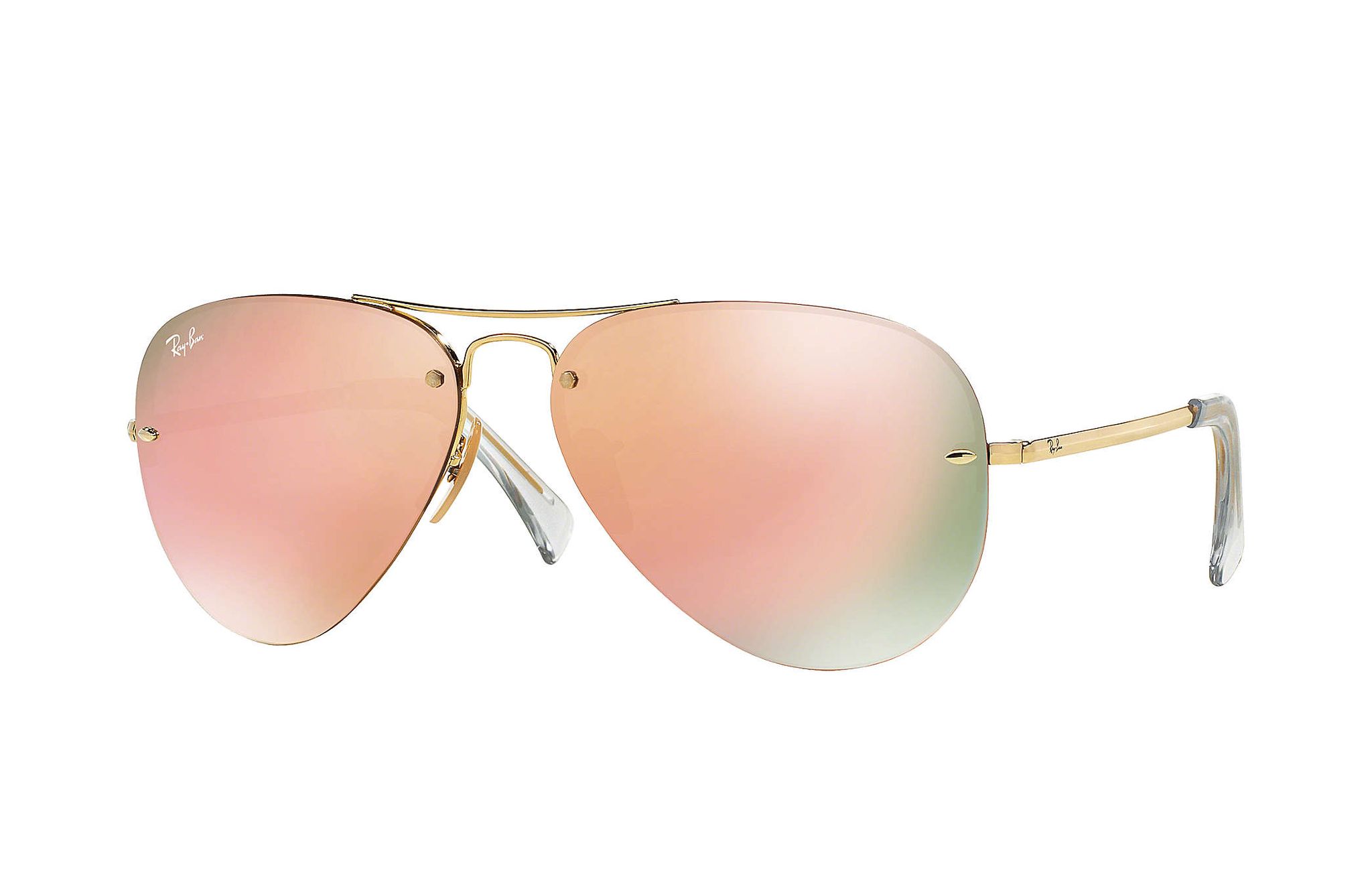 RB3449 001/2Y 59-14 Kính râm Ray-Ban chính hãng RAY-BAN AVIATOR gọng vàng, mắt tráng gương hồng