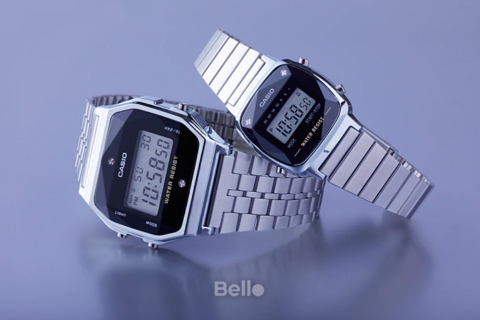 A159WAD-1- Đồng hồ Casio chính hãng - Kim cương tự nhiên - MADE IN JAPAN