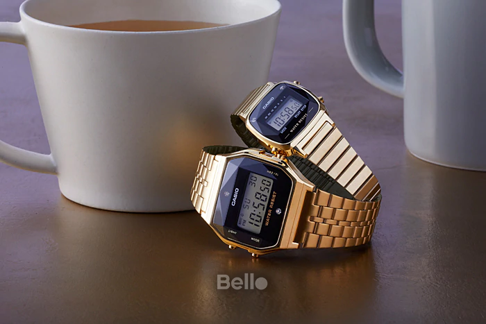 A159WGED-1- Đồng hồ Casio chính hãng - Kim cương tự nhiên - MADE IN JAPAN