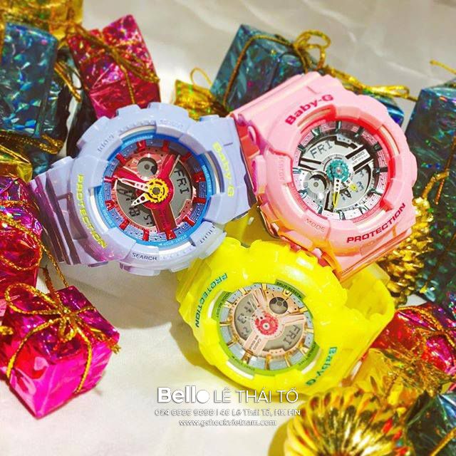 BA-110CA-2A - Đồng hồ Casio G-Shock chính hãng - Mặt xếp lớp tạo vẻ ngoài đa chiều, các chi tiết kim lại mang vẻ thanh lịch