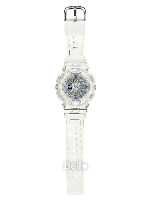 BA-110CR-7A - Đồng hồ Baby-G chính hãng Dòng BA-110 dây trong suốt TRẮNG SAN HÔ TUYỆT ĐẸP