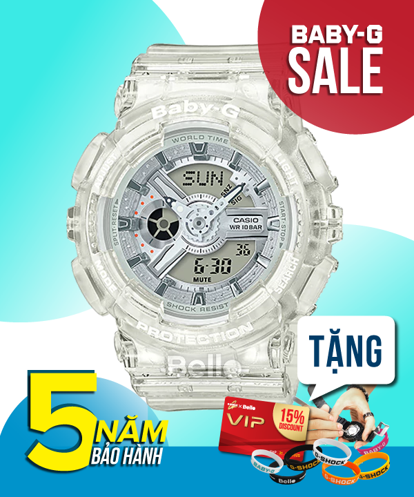  [Pin Miễn Phí Trọn Đời] BA-110CR-7A - Đồng hồ Casio Baby-G - Tem Vàng Chống Giả 