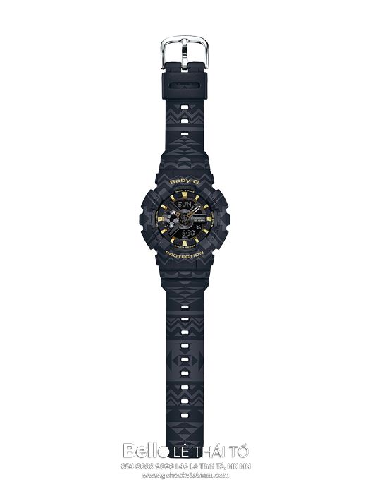 BA-110TP-1A - Đồng hồ Casio G-Shock chính hãng - Vỏ và dây đeo có hoa văn bộ lạc và cổ điển