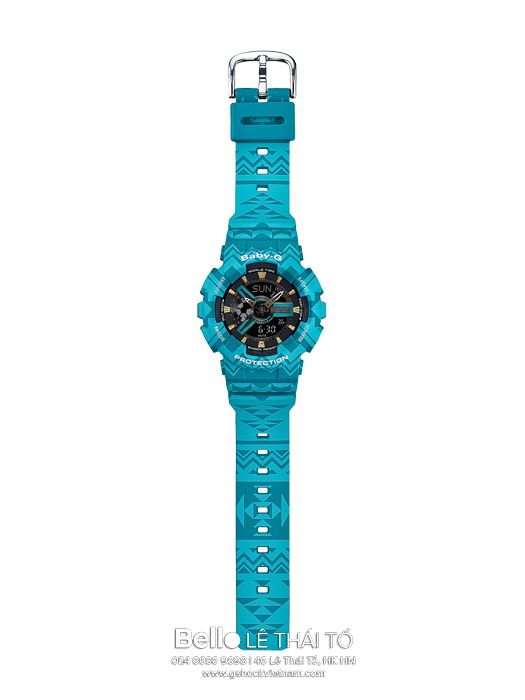 BA-110TP-2A - Đồng hồ Casio G-Shock chính hãng - Vỏ và dây đeo có hoa văn bộ lạc và cổ điển.