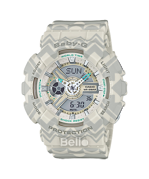 BA-110TP-8A - Đồng hồ Casio G-Shock chính hãng - Vỏ và dây đeo có hoa văn bộ lạc và cổ điển !