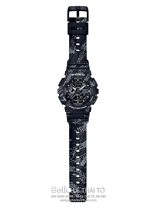 BA-110TX-1A - Đồng hồ Casio G-Shock chính hãng - Dây đen trơn với họa tiết vảy sơn cực chất.