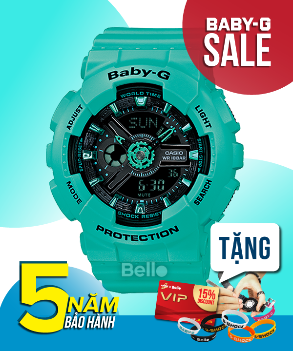 Baby-G BA-111-3A - Đồng hồ Casio Baby-G Chính hãng - G-Shock Nữ Giá rẻ