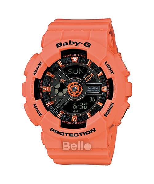 BA-111-4A2 - Đồng hồ Casio G-Shock chính hãng - Mặt đen kết hợp dây hồng neon cuốn hút bắt mắt.