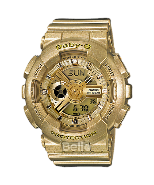 BA-111-9A - Đồng hồ Casio G-Shock chính hãng - Dây, vỏ và mặt một màu cơ bản, đồng hồ thiết kế ôm sát.