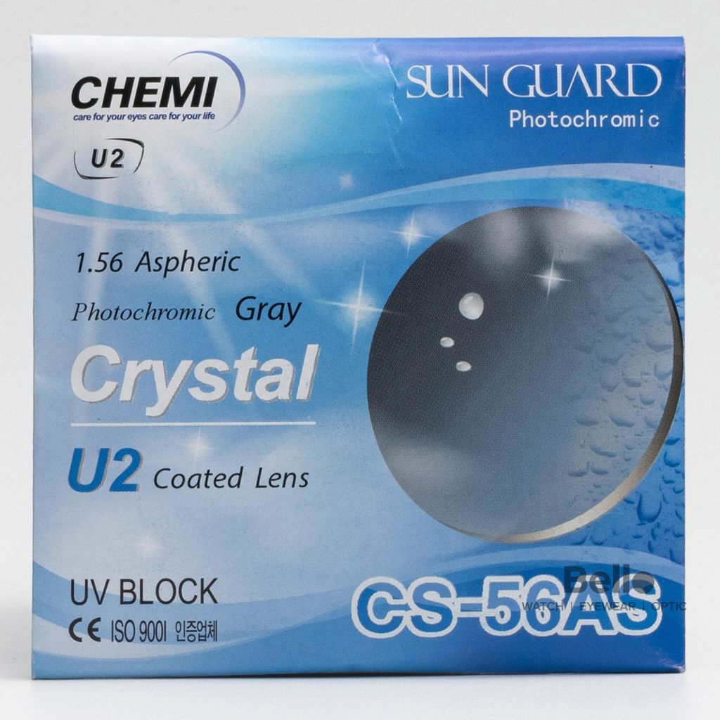  Tròng Kính Đổi Màu Chemi Sun Guard Photo Gray Crystal U2 Xám Khói 