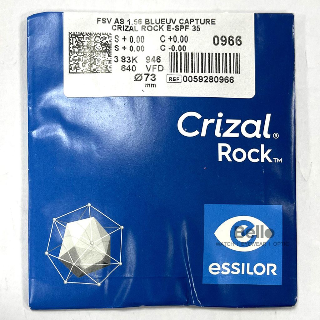  Tròng Kính Chống Ánh Sáng Xanh Essilor Crizal Rock BlueUV Capture 