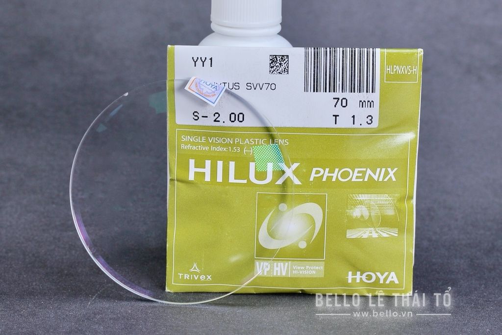  Tròng Kính Chống Tia UV Chống Vỡ Hoya Phoenix 1.53 HVP Hilux 