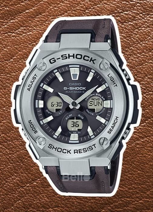 GST-S330L-1A - G-Shock G-Steel Dây Da chịu nước và chống xước lấy cảm hứng từ mô tô hoài cổ dành cho cổ tay nhỏ