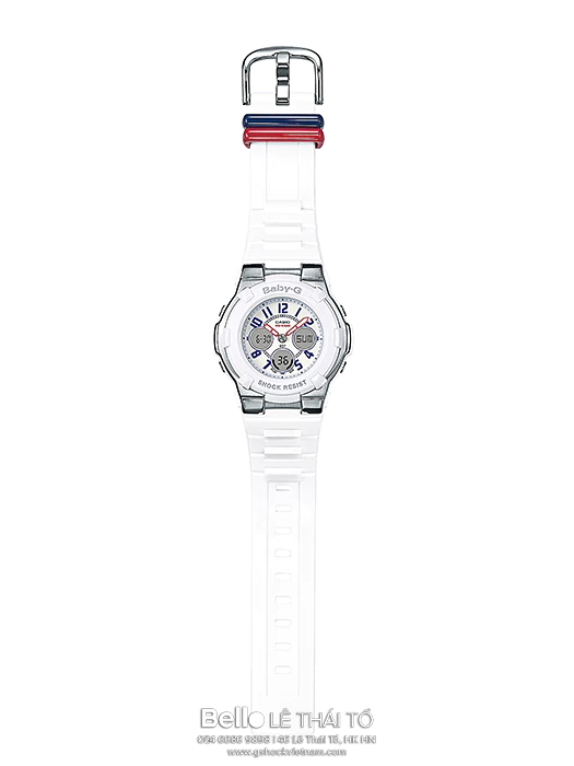 BGA-110TR-7B - Đồng hồ Casio G-Shock chính hãng - Giới thiệu dòng mẫu đồng hồ màu trắng trẻ trung cơ bản với điểm nhấn là ba màu hải quân.